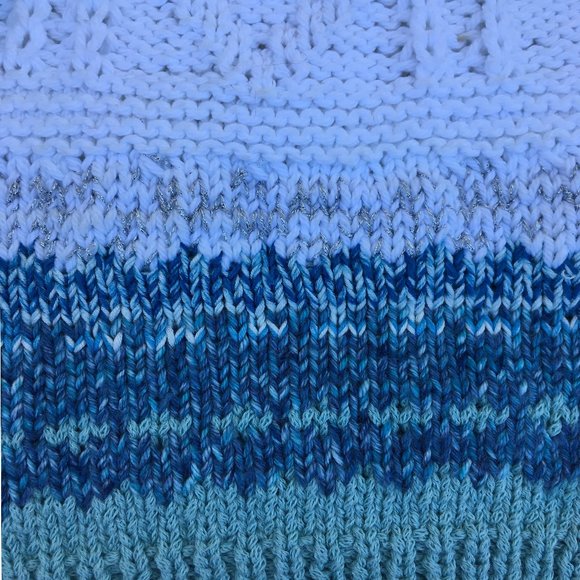 New! Handknit Mommy & Mini White Aqua Shades Seahorse Cardigan & Hat from NKS - Picture 9 of 9